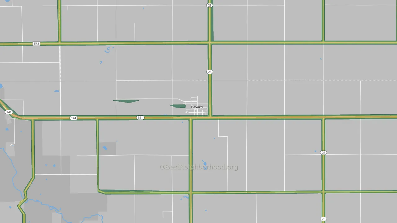 Bayard, IA Map of Noise Levels in Bayard