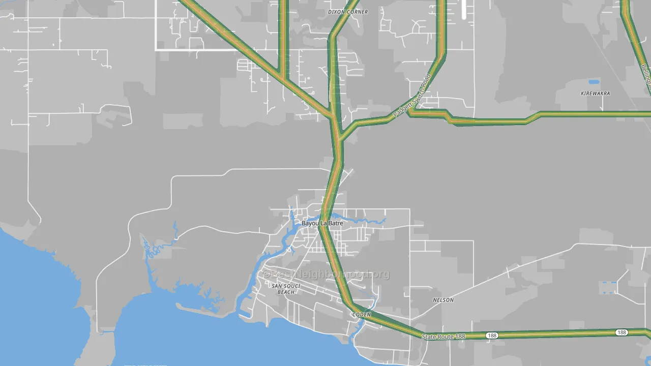 Bayou La Batre, AL Map of Noise Levels in Bayou La Batre