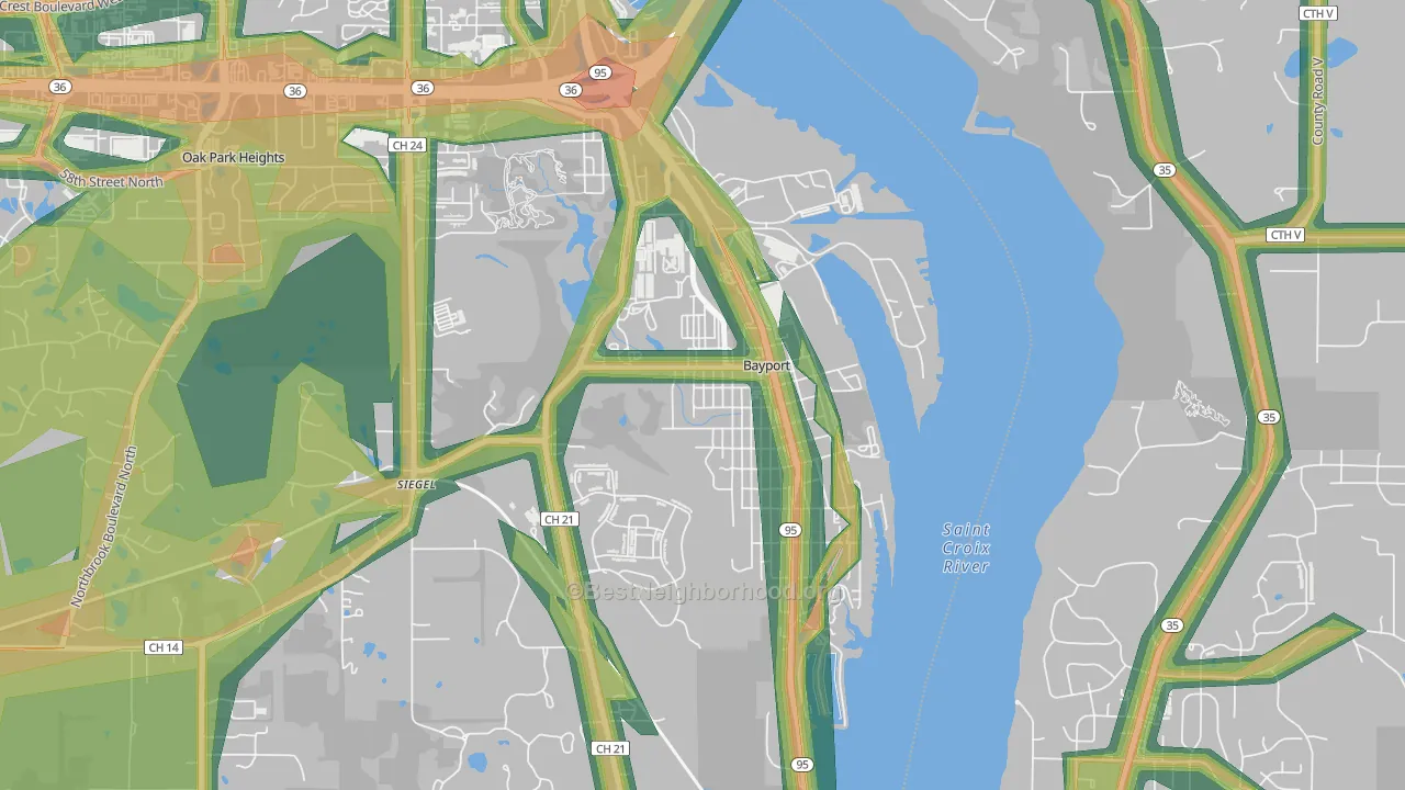 Bayport, MN Map of Noise Levels in Bayport