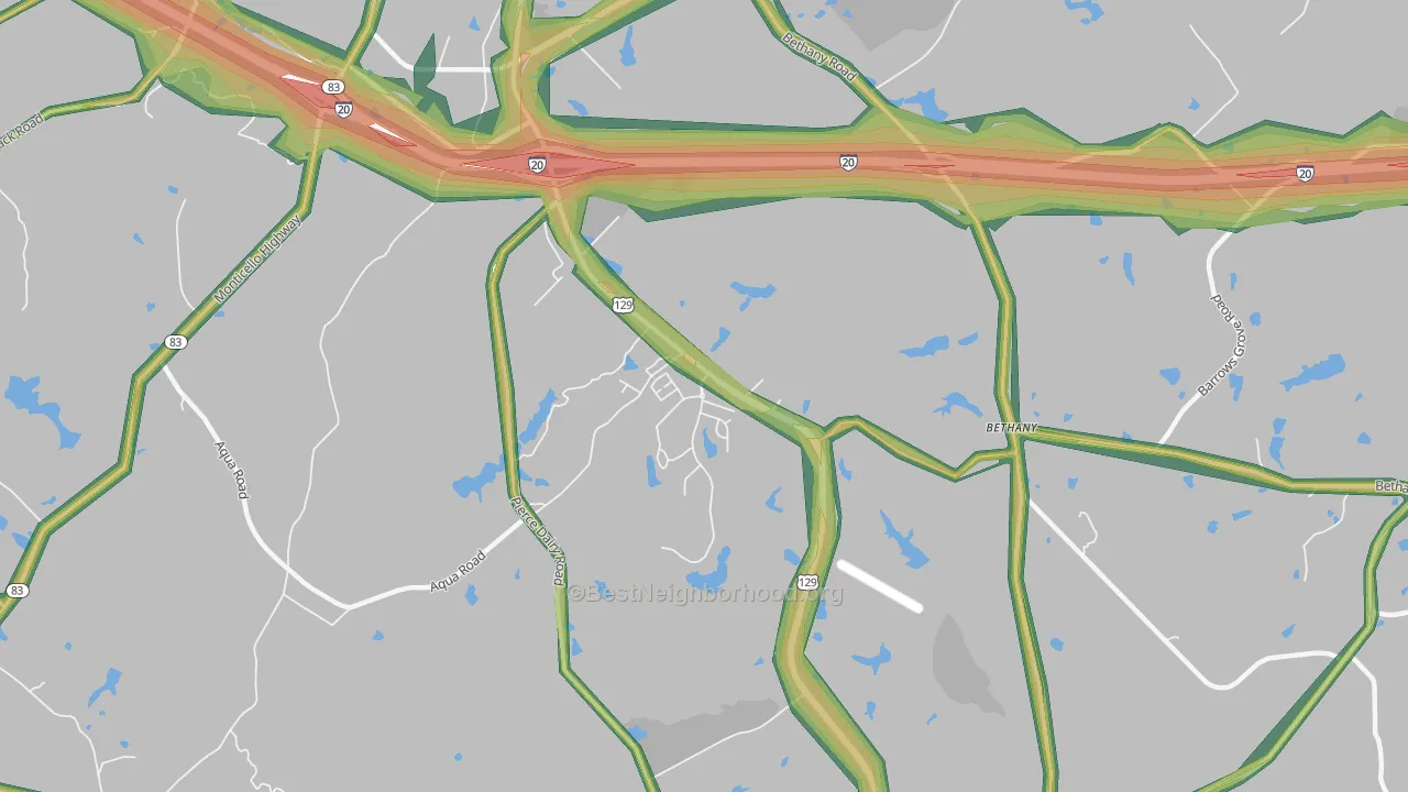 Beacon Heights, GA Map of Noise Levels in Beacon Heights