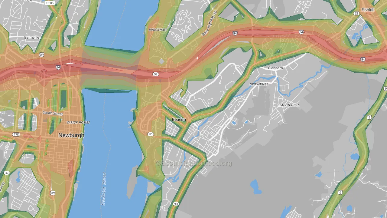 Beacon, NY Map of Noise Levels in Beacon