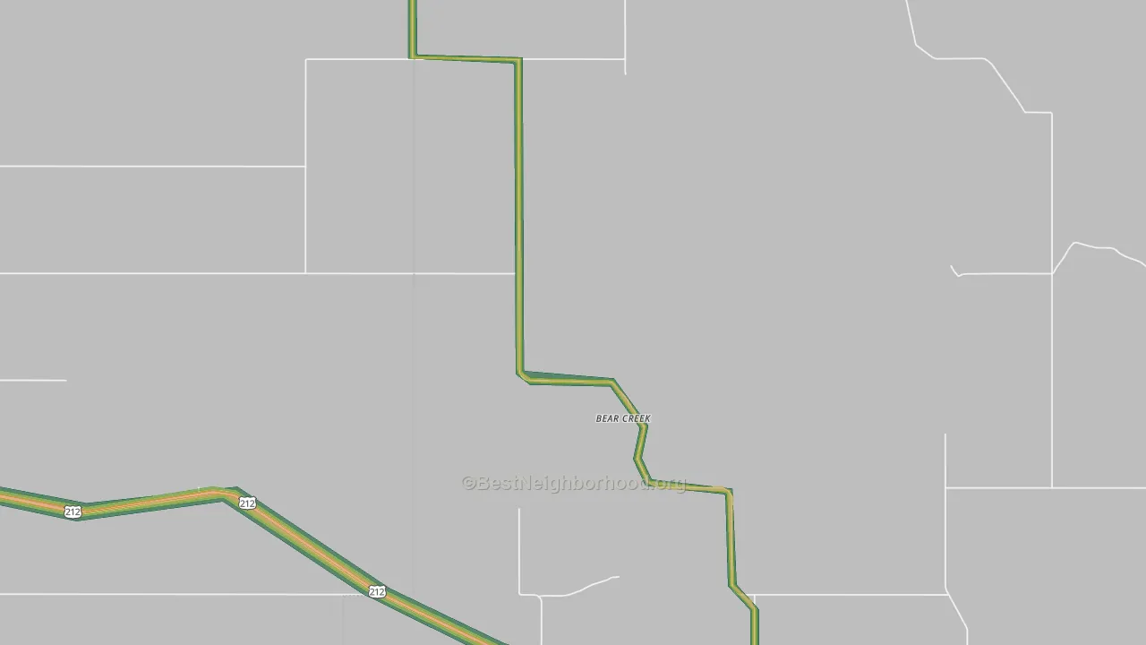 Bear Creek, SD Map of Noise Levels in Bear Creek
