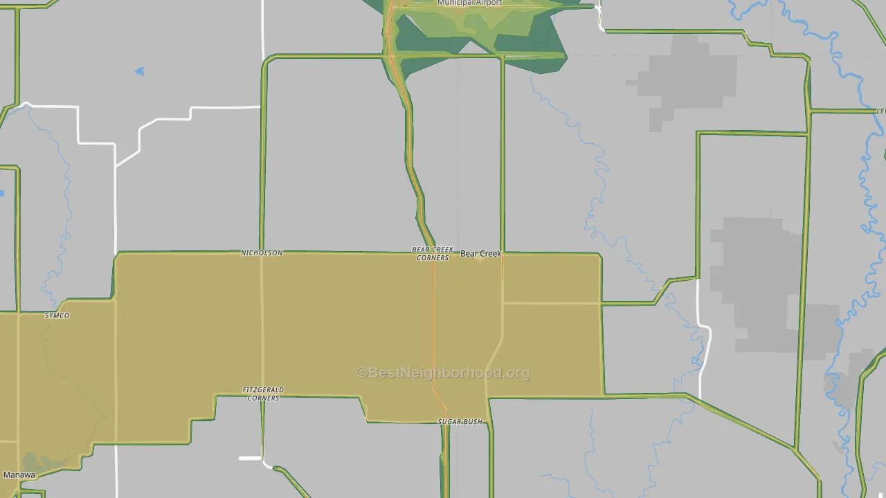 Bear Creek, WI Map of Noise Levels in Bear Creek