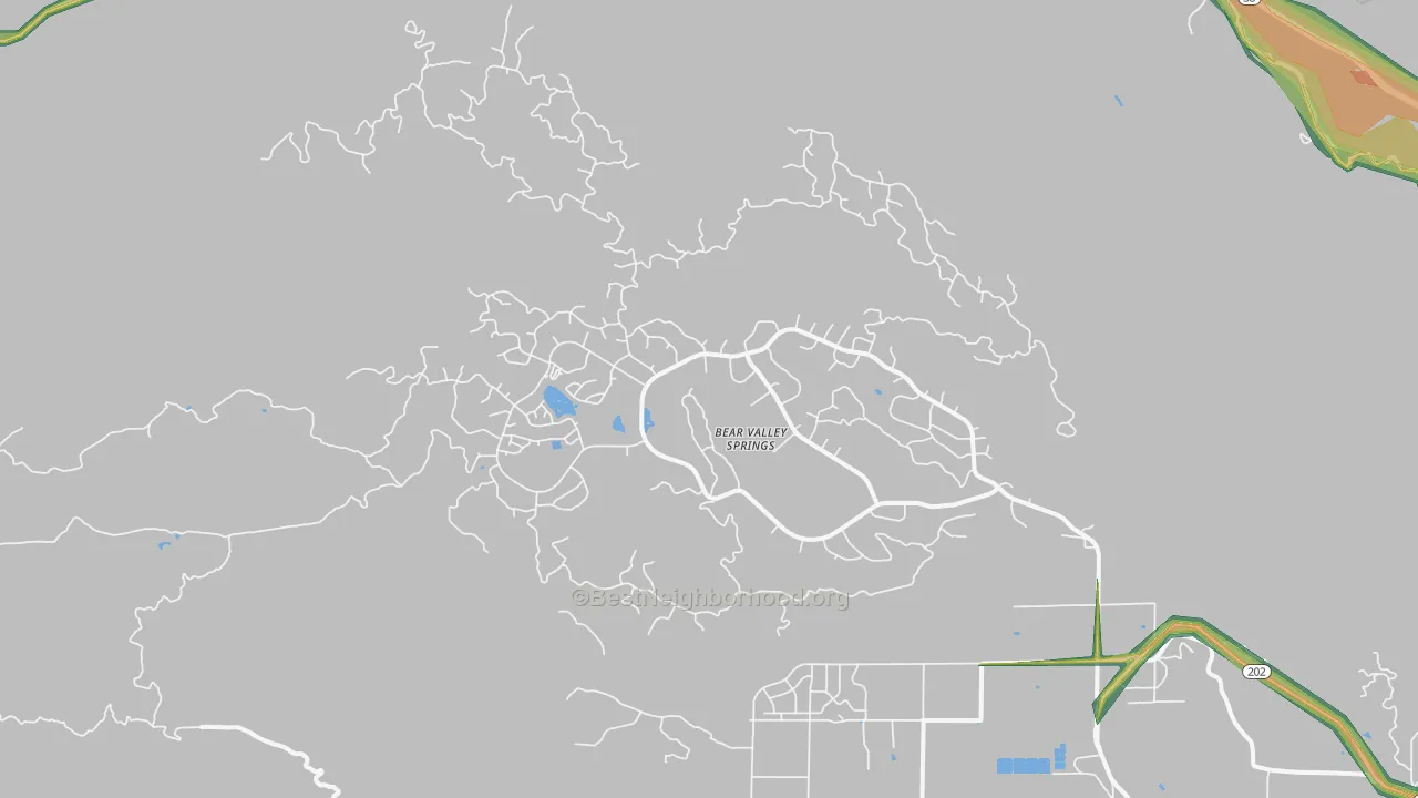 Bear Valley Springs, CA Map of Noise Levels in Bear Valley Springs