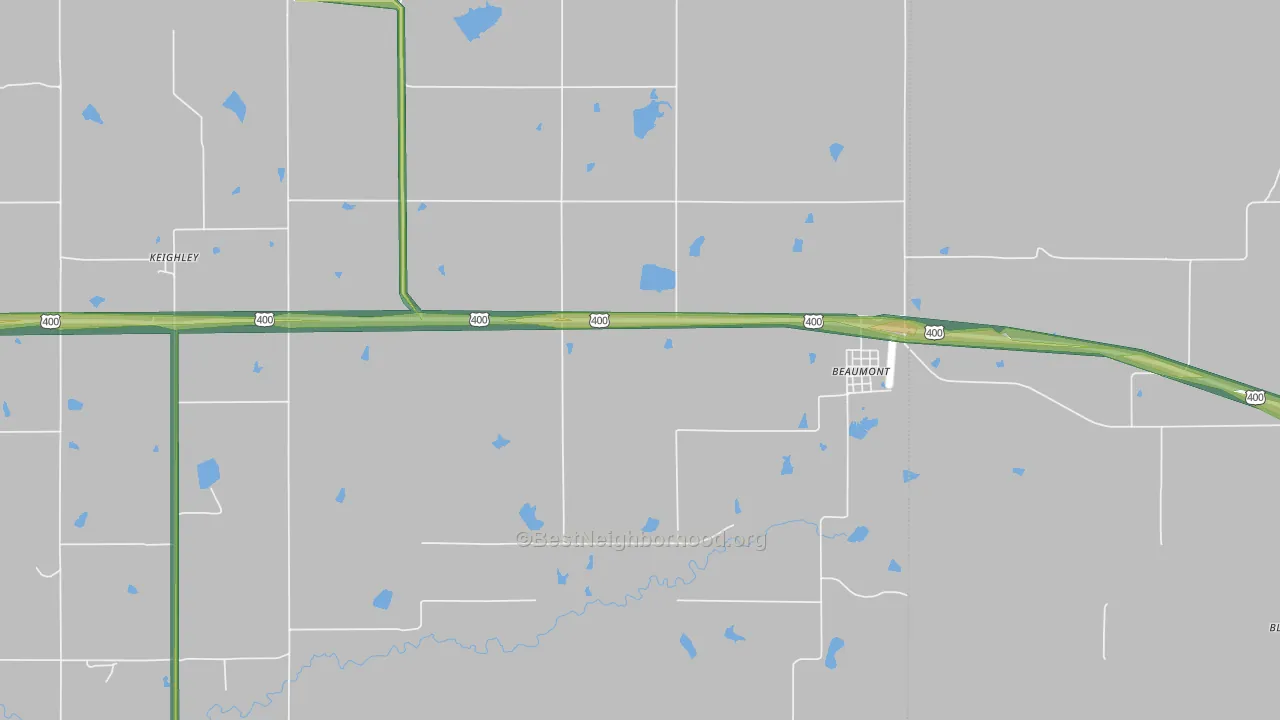 Beaumont, KS Map of Noise Levels in Beaumont