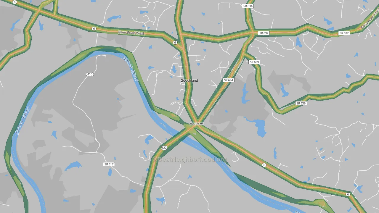 Beaumont, VA Map of Noise Levels in Beaumont