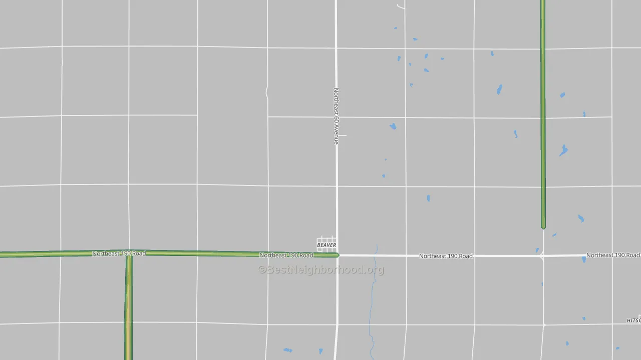 Beaver, KS Map of Noise Levels in Beaver