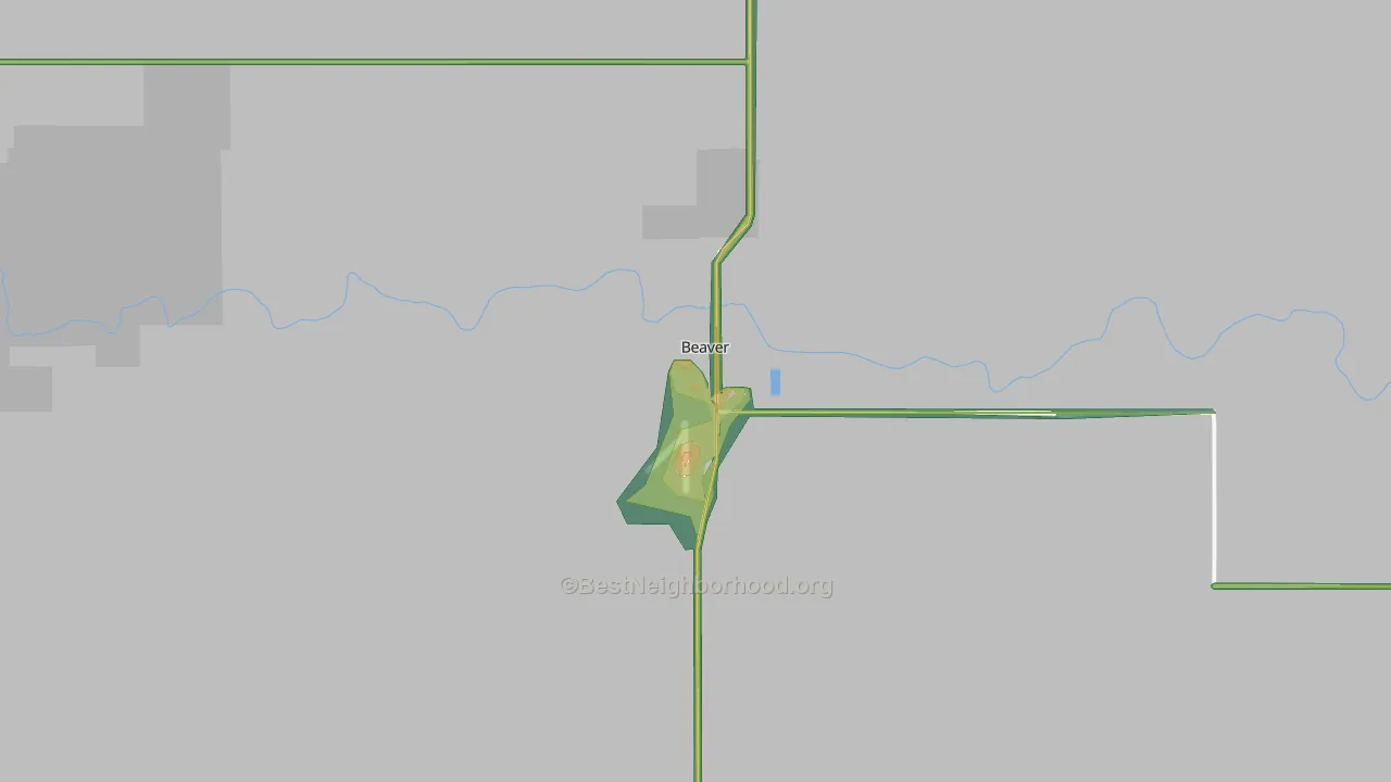 Beaver, OK Map of Noise Levels in Beaver