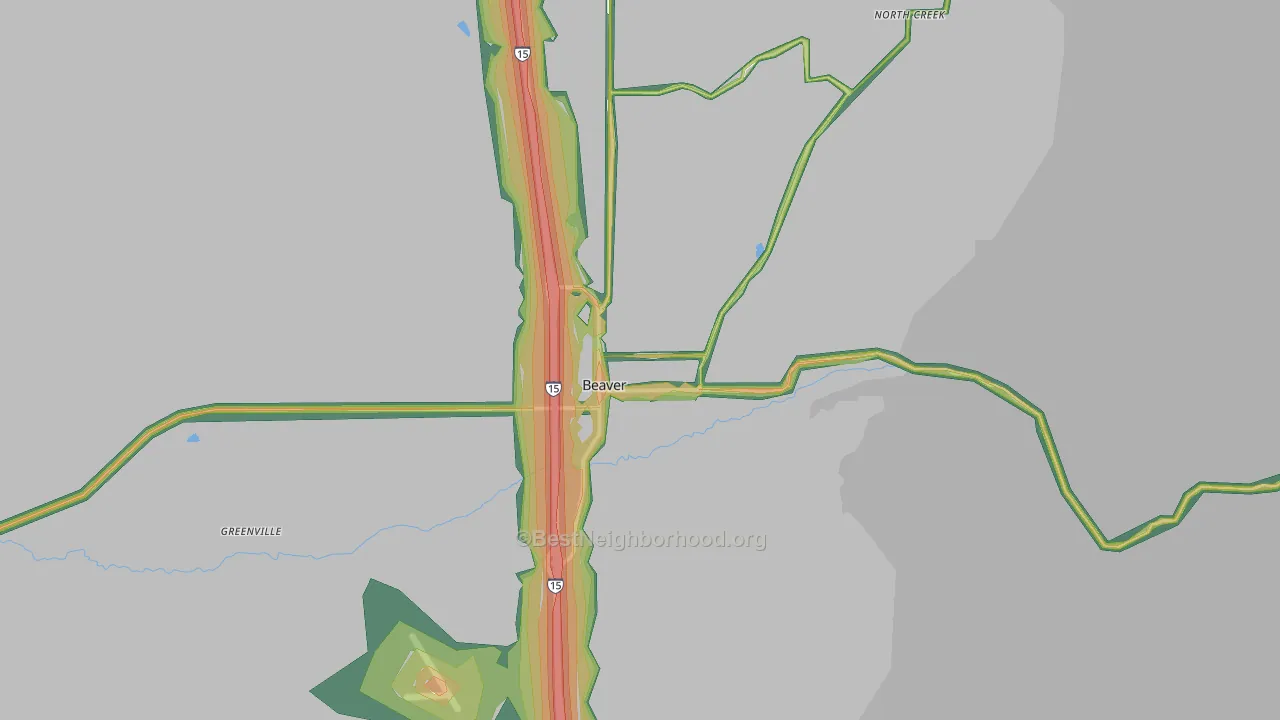 Beaver, UT Map of Noise Levels in Beaver