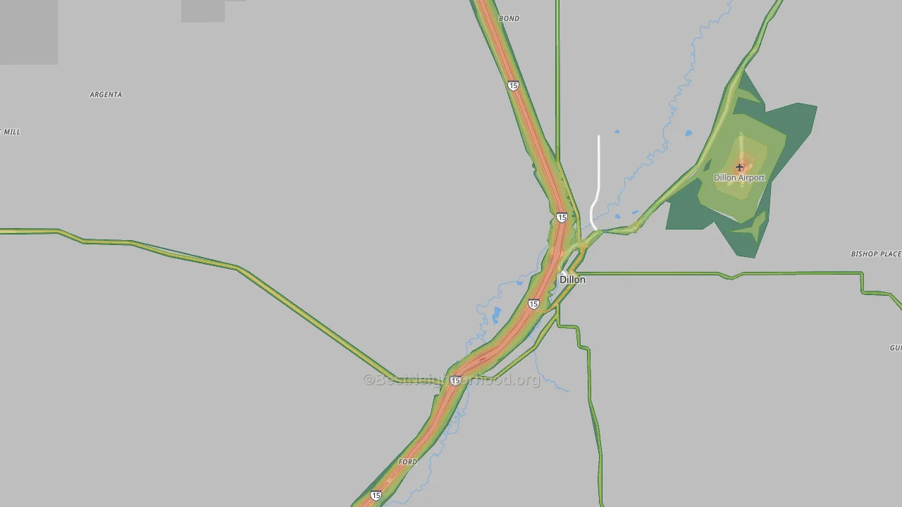 Beaverhead County, MT Map of Noise Levels in Beaverhead County