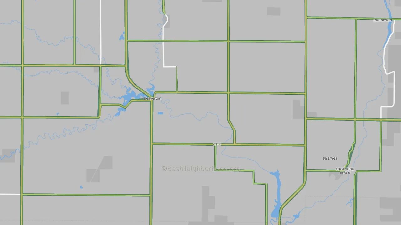 Beaverton, MI Map of Noise Levels in Beaverton