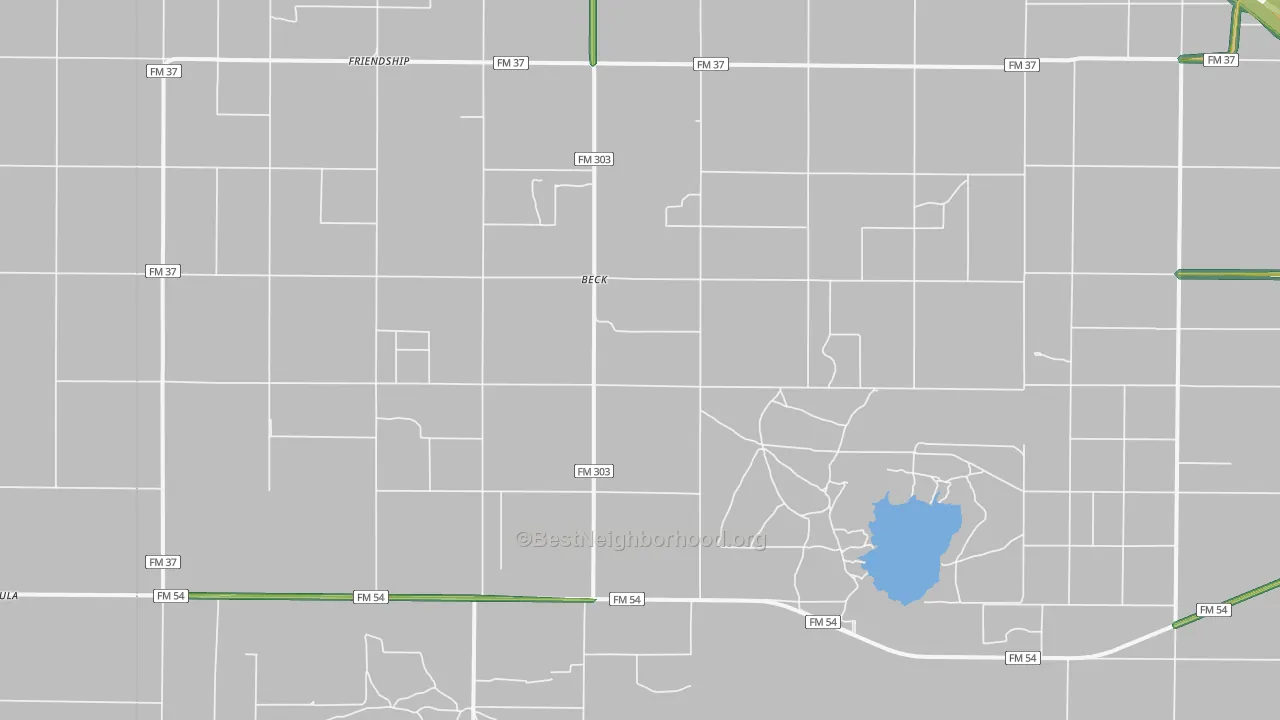 Beck, TX Map of Noise Levels in Beck