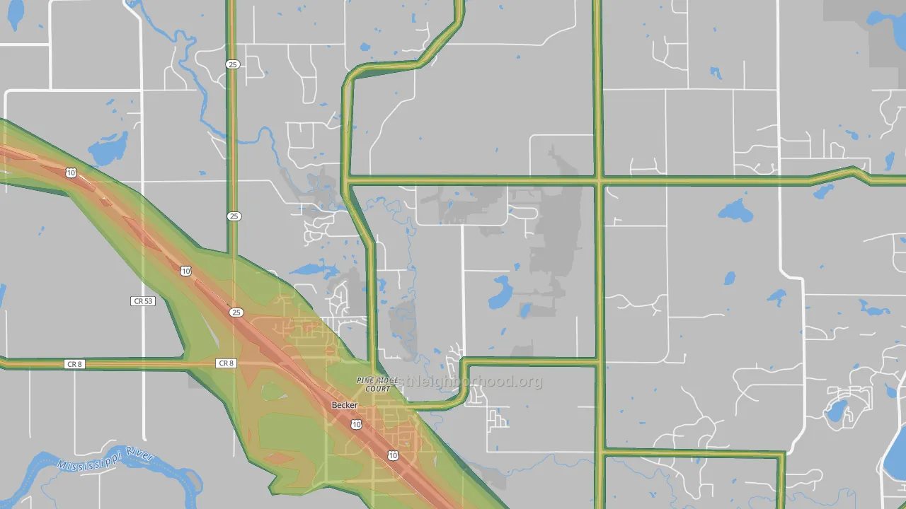 Becker, MN Map of Noise Levels in Becker
