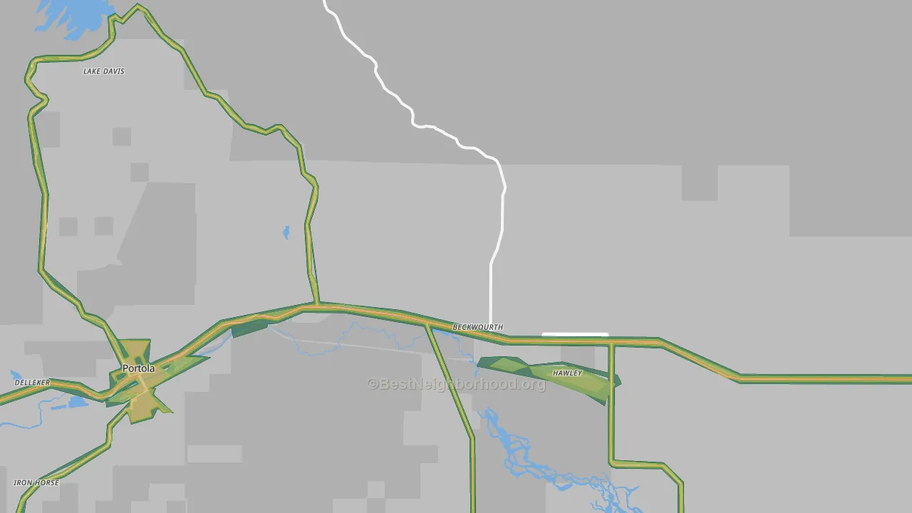 Beckwourth, CA Map of Noise Levels in Beckwourth