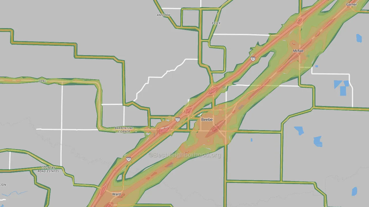 Beebe, AR Map of Noise Levels in Beebe