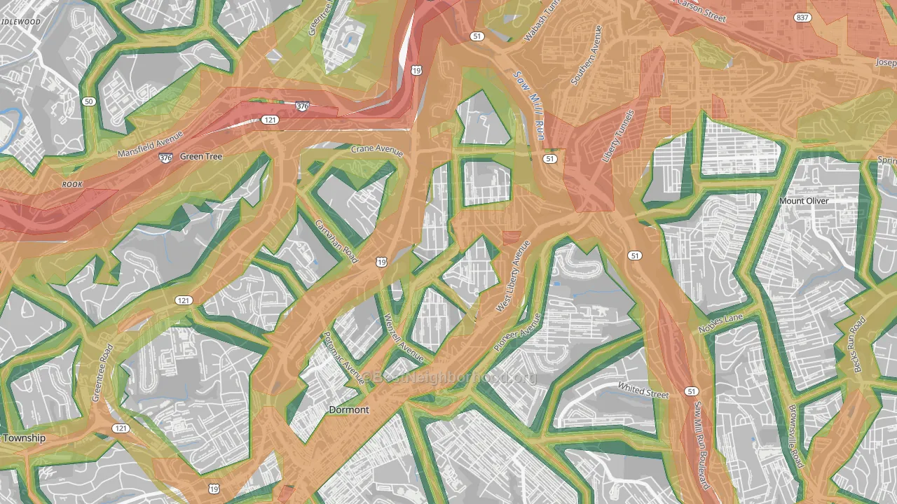Beechview, Pittsburgh, PA Map of Noise Levels in Beechview
