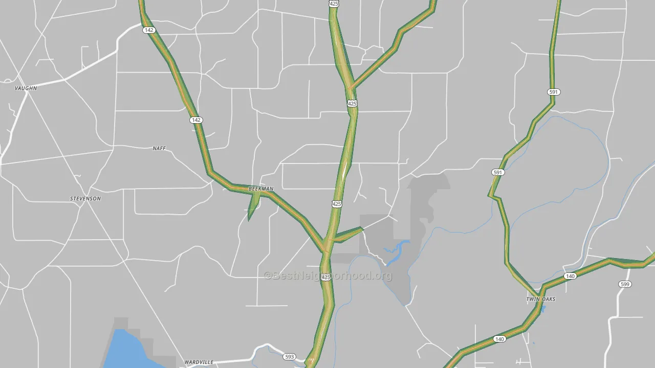 Beekman, LA Map of Noise Levels in Beekman