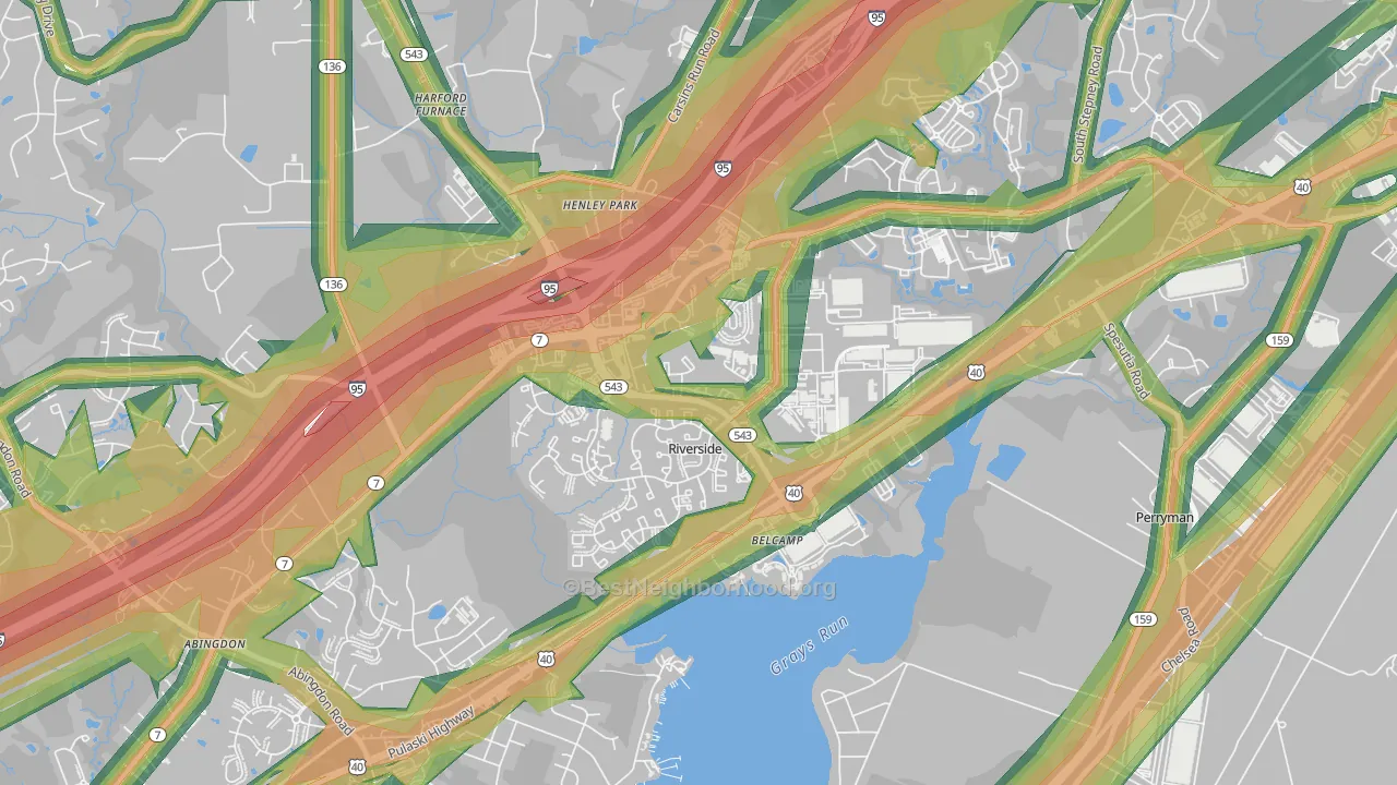 Belcamp, MD Map of Noise Levels in Belcamp