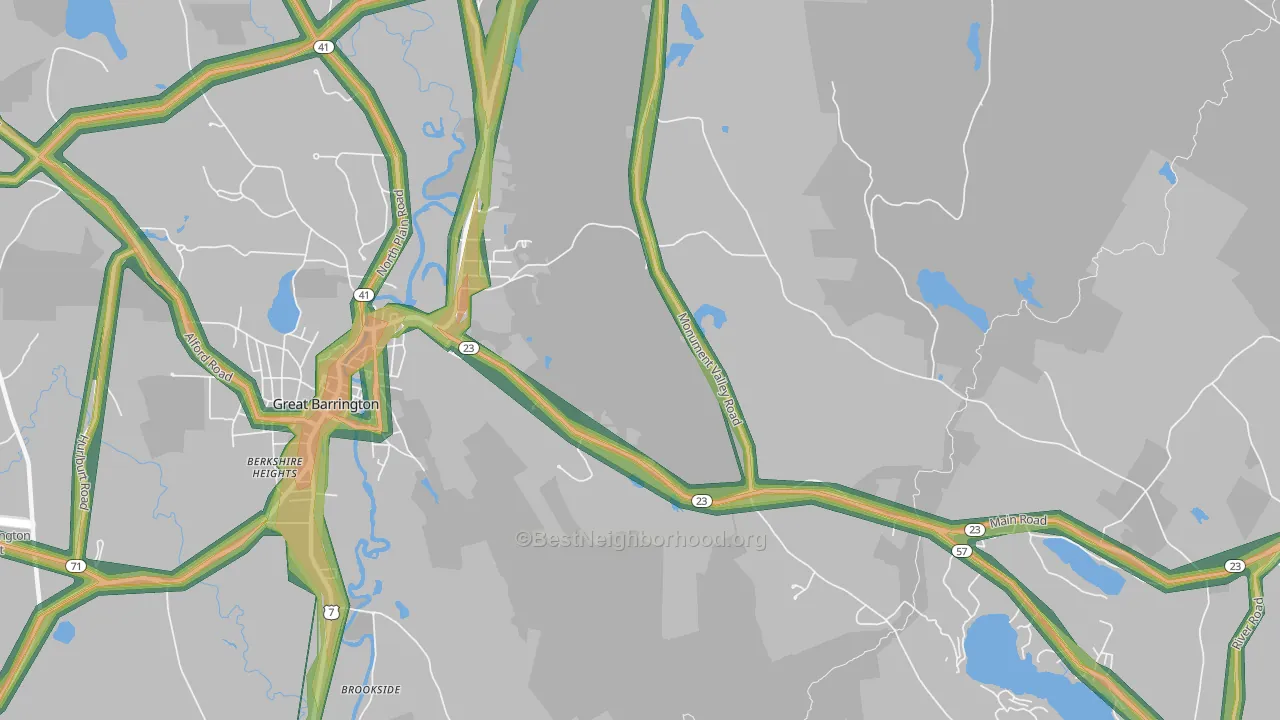 Belcher Square, MA Map of Noise Levels in Belcher Square