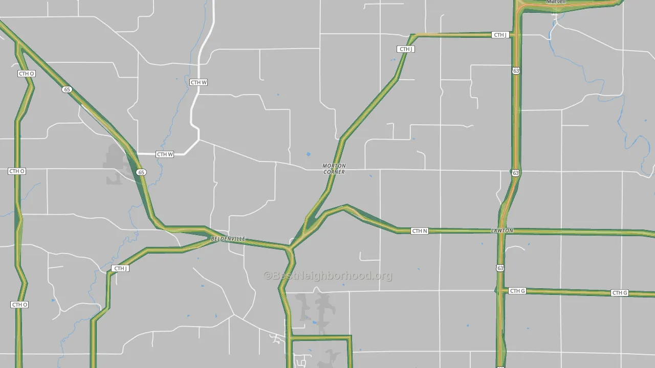 Beldenville, WI Map of Noise Levels in Beldenville