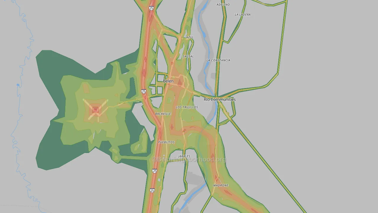 Belen, NM Map of Noise Levels in Belen