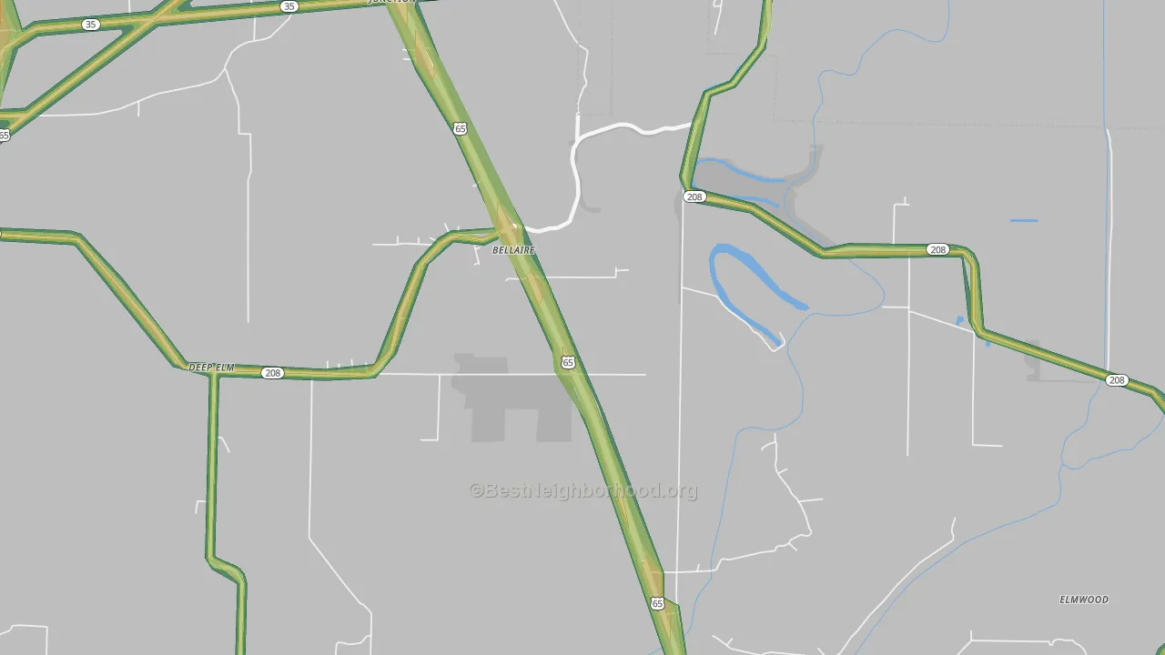 Bellaire, AR Map of Noise Levels in Bellaire