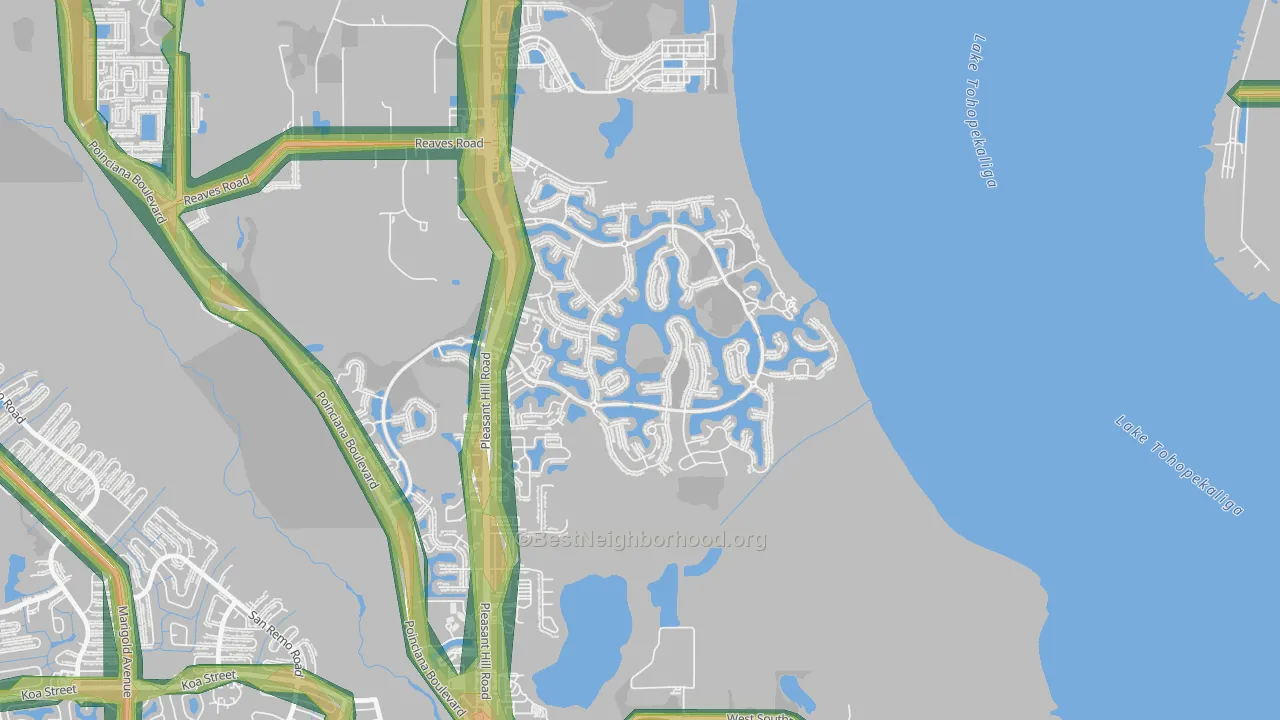 Bellalago, Kissimmee, FL Map of Noise Levels in Bellalago