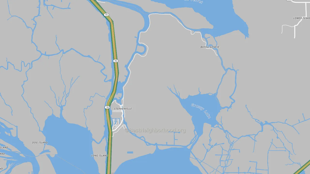 Belle River, LA Map of Noise Levels in Belle River