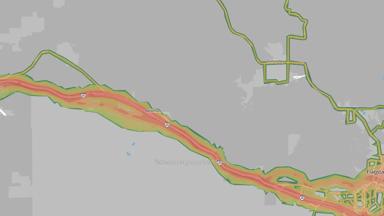 Bellemont, AZ Map of Noise Levels in Bellemont
