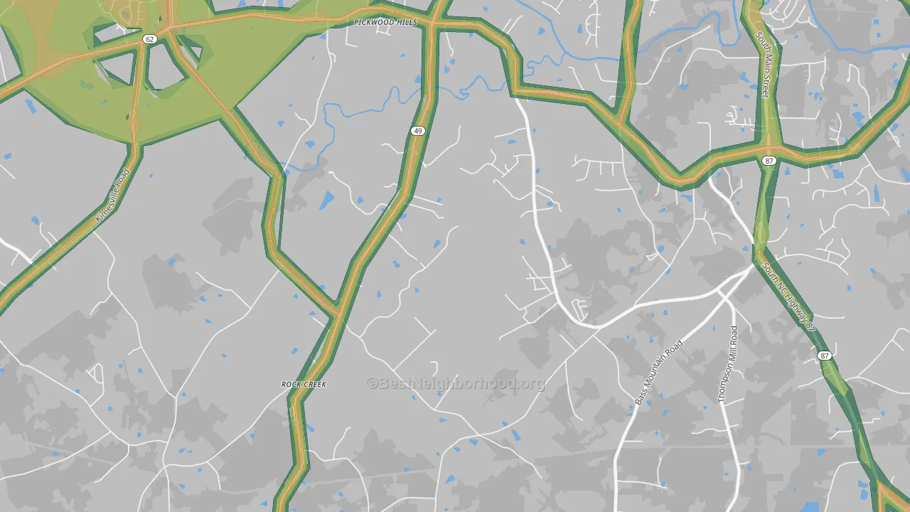 Bellemont, NC Map of Noise Levels in Bellemont