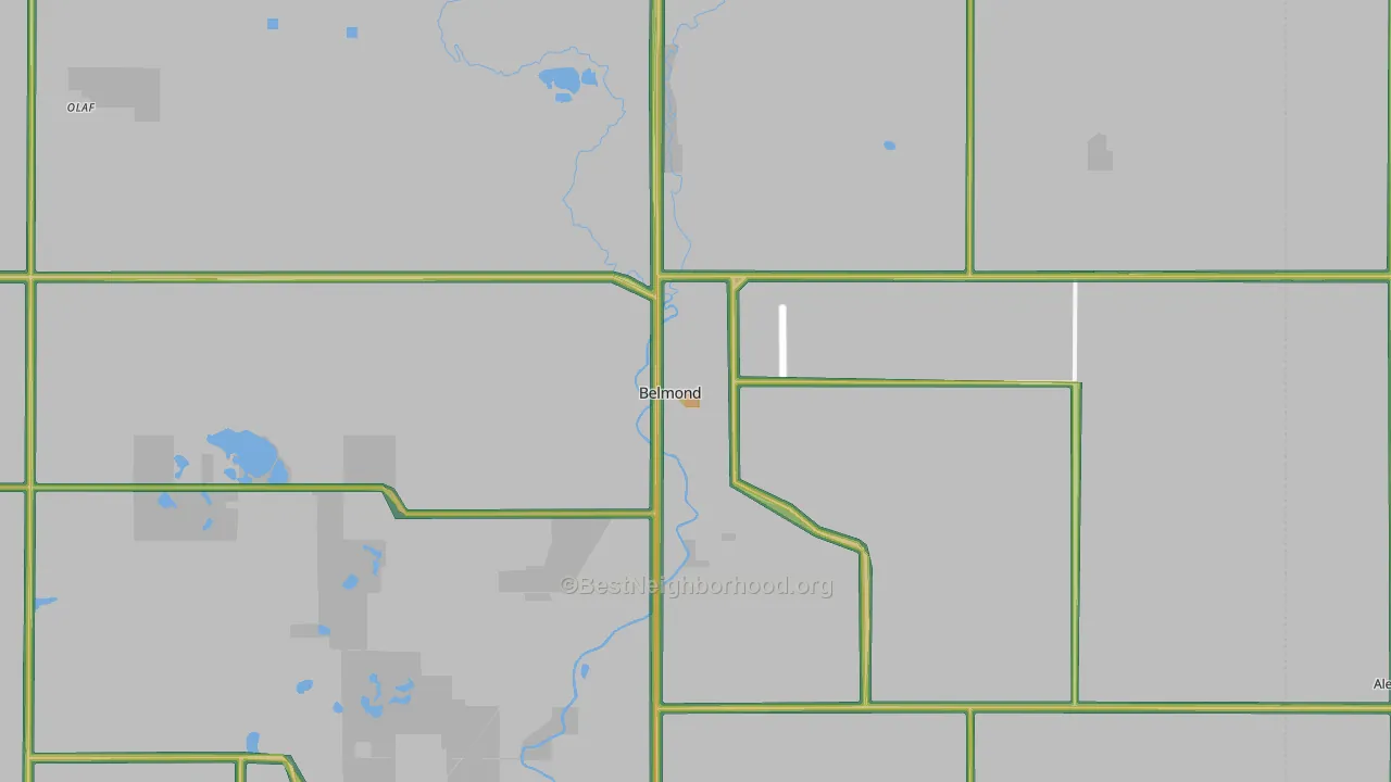 Belmond, IA Map of Noise Levels in Belmond
