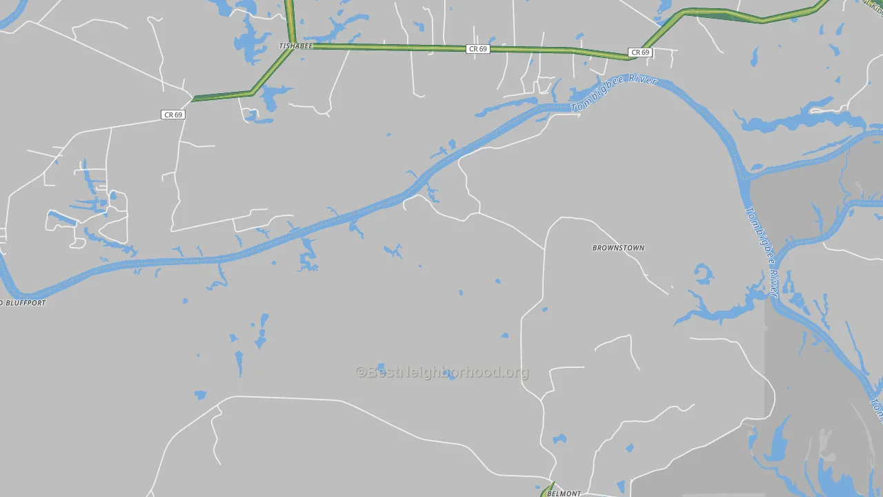 Belmont, AL Map of Noise Levels in Belmont