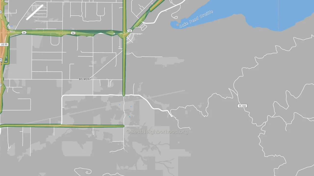 Belmont, ID Map of Noise Levels in Belmont