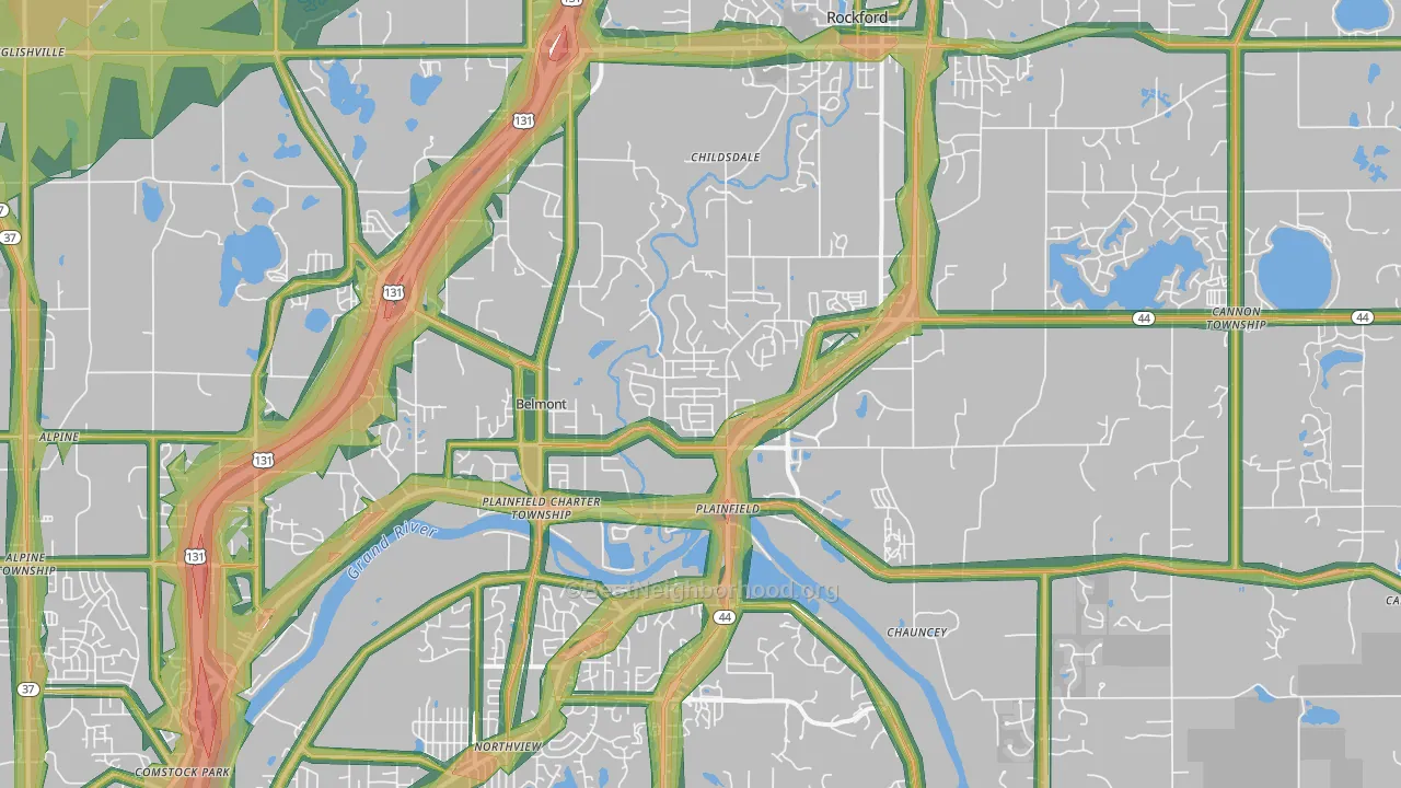 Belmont, MI Map of Noise Levels in Belmont
