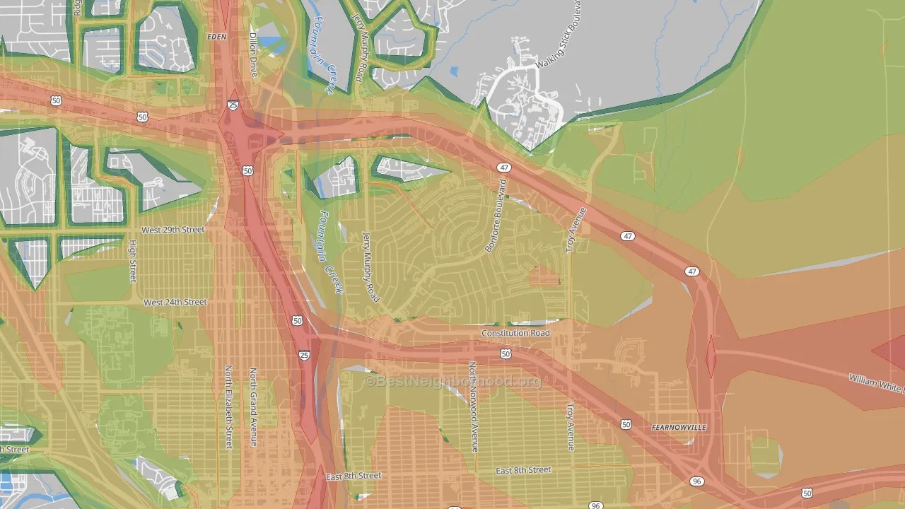 Belmont, Pueblo, CO Map of Noise Levels in Belmont