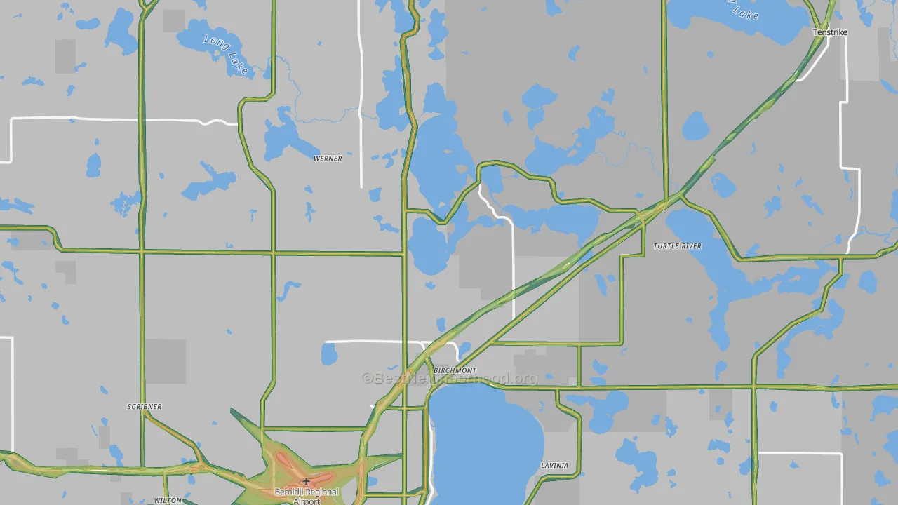 Beltrami County, MN Map of Noise Levels in Beltrami County