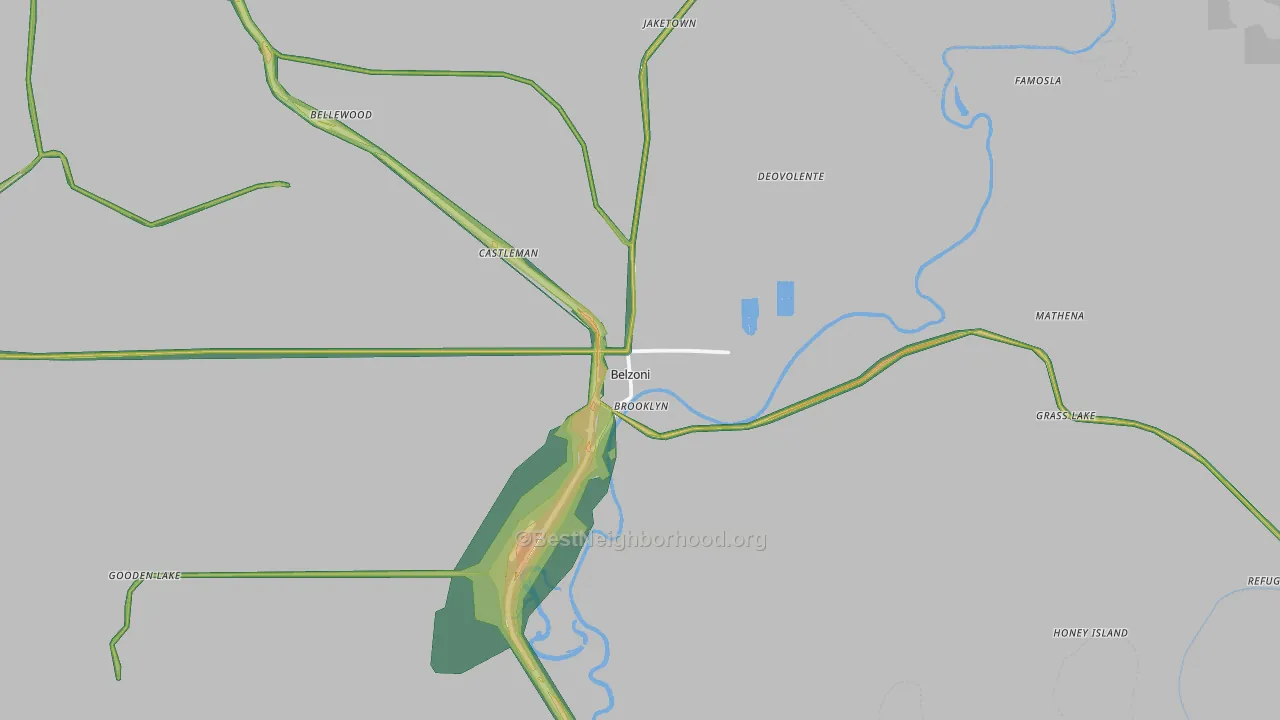 Belzoni, MS Map of Noise Levels in Belzoni