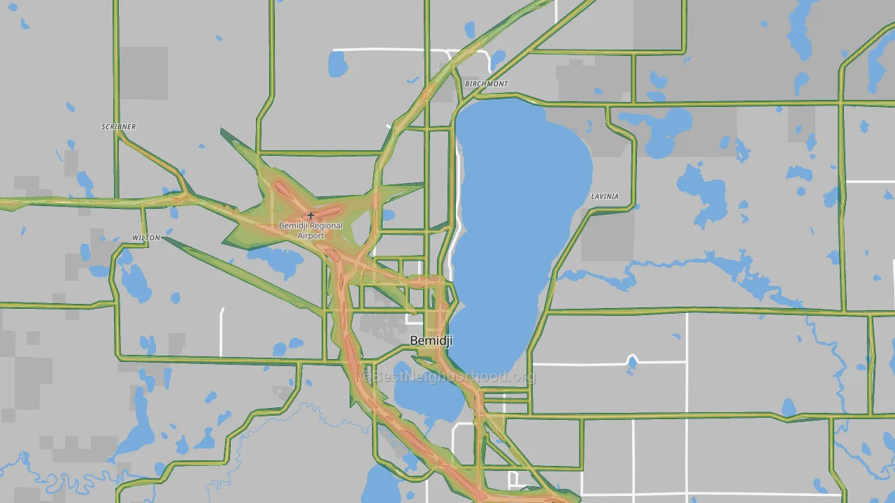 Bemidji, MN Map of Noise Levels in Bemidji