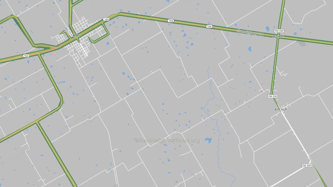 Ben Hur, TX Map of Noise Levels in Ben Hur