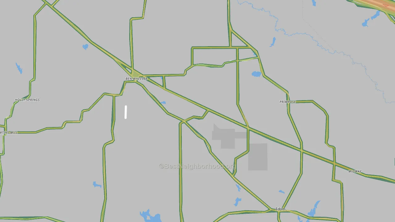 Ben Wheeler, TX Map of Noise Levels in Ben Wheeler