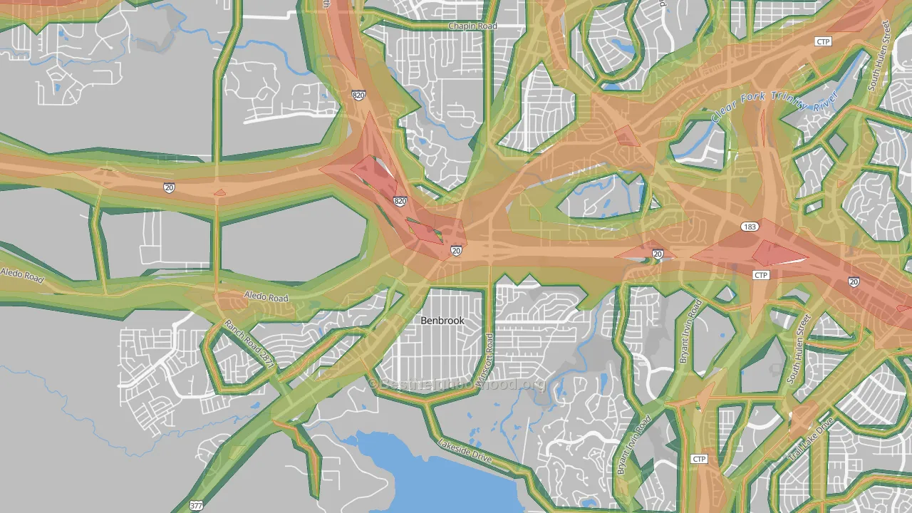 Benbrook, TX Map of Noise Levels in Benbrook