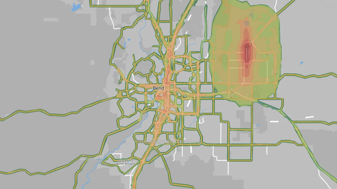 Bend, OR Map of Noise Levels in Bend