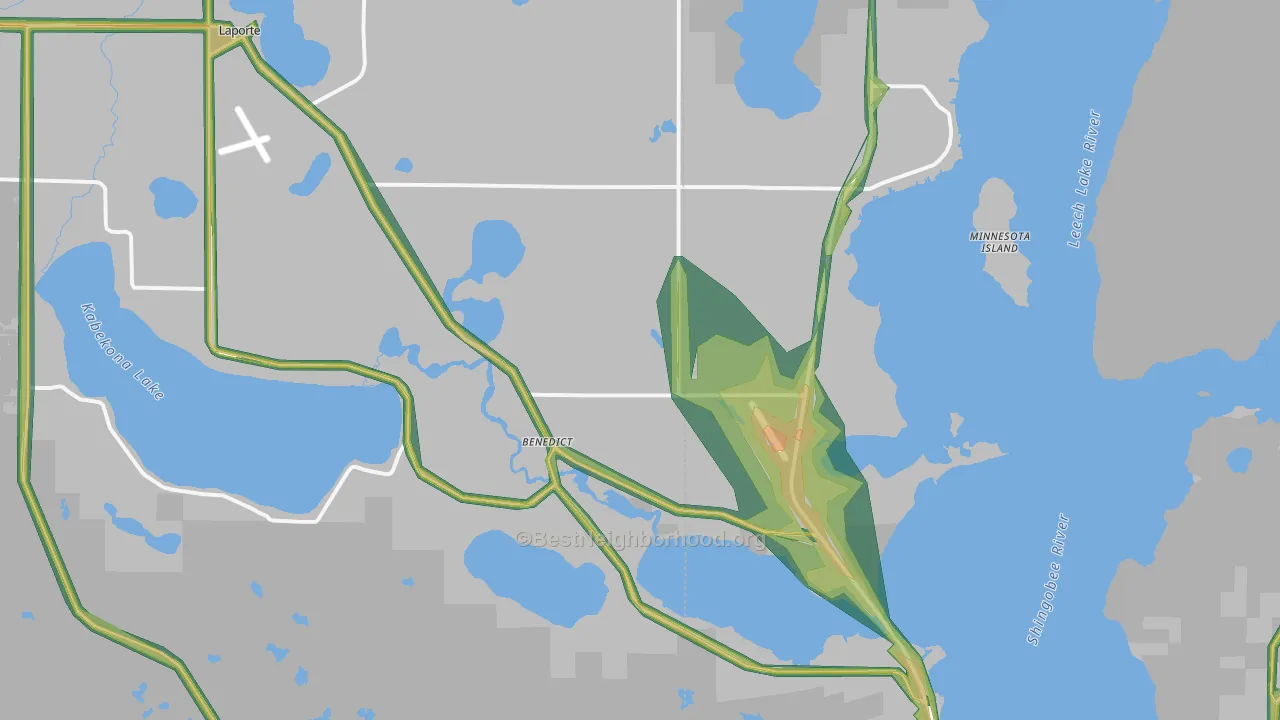 Benedict, MN Map of Noise Levels in Benedict