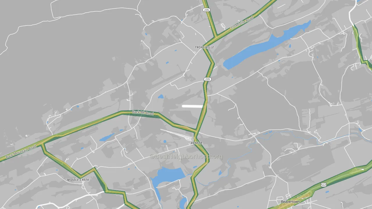 Benfer, PA Map of Noise Levels in Benfer