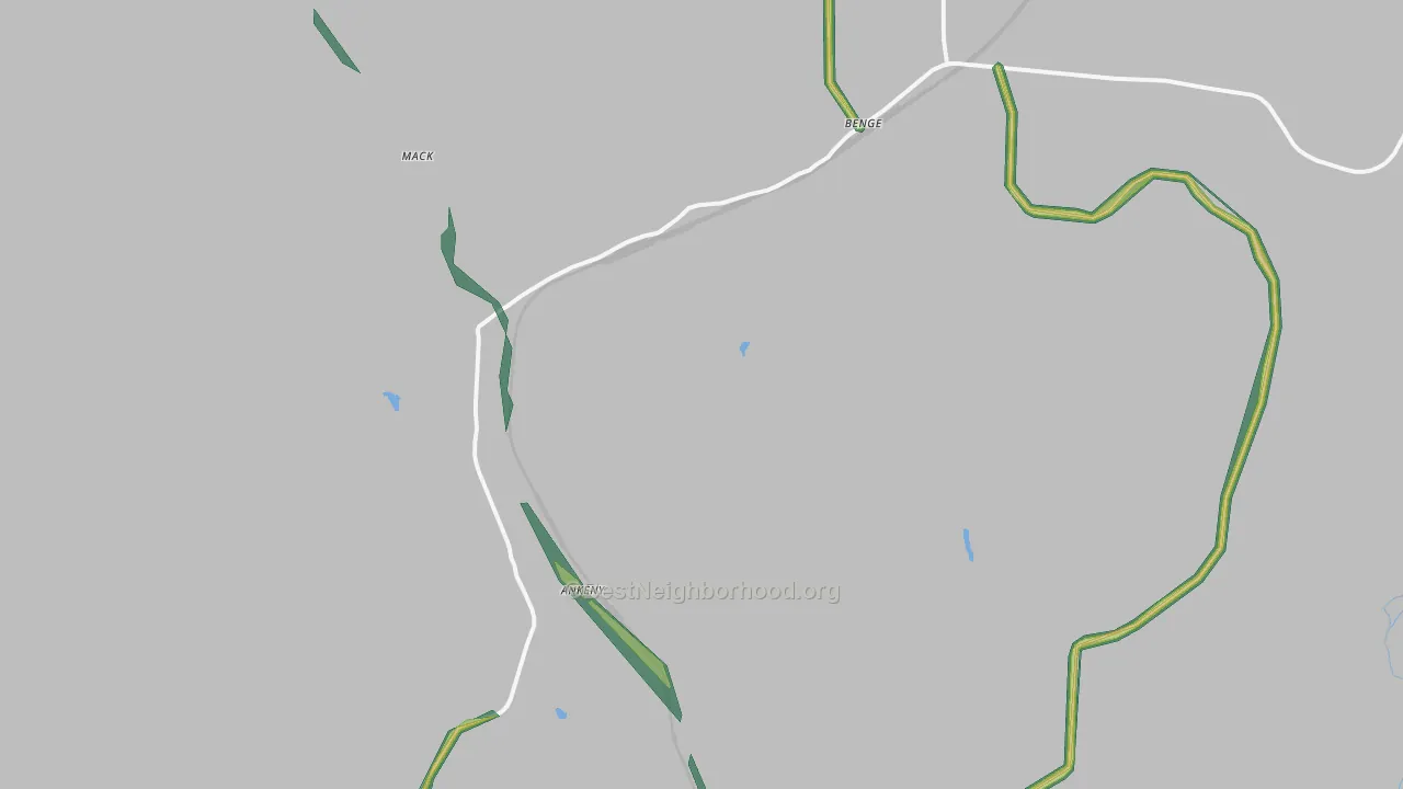 Benge, WA Map of Noise Levels in Benge