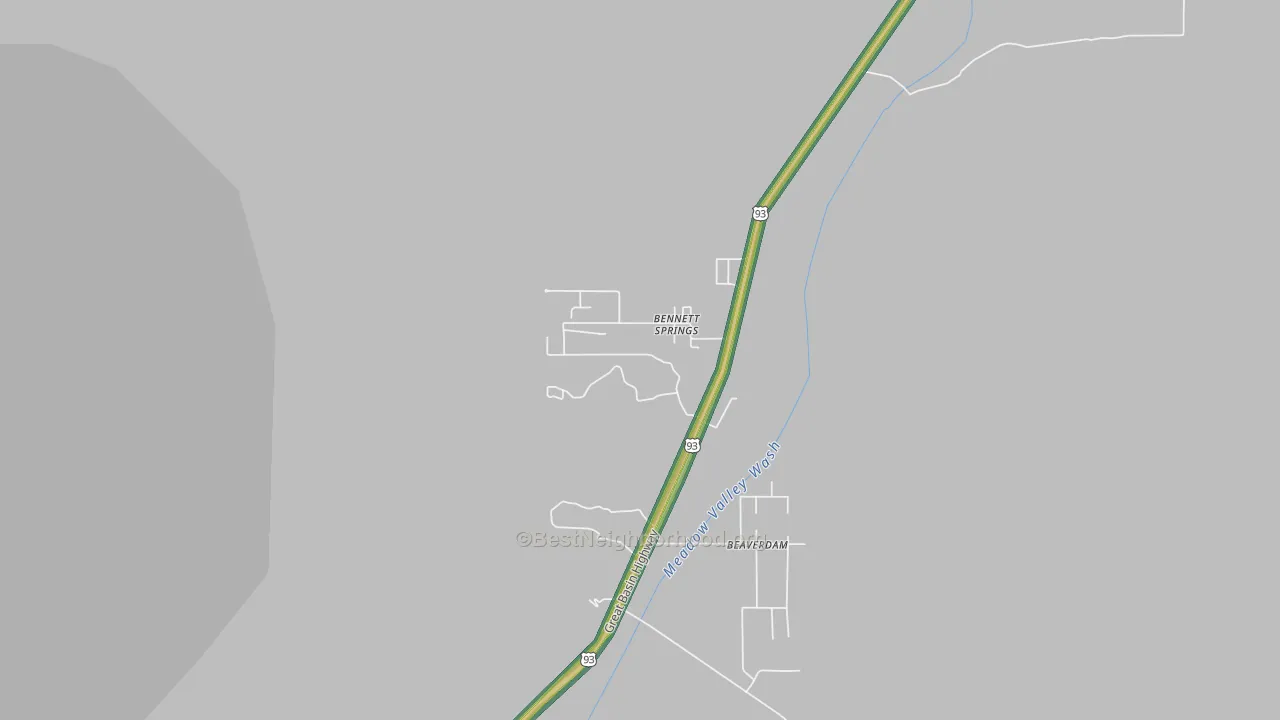 Bennett Springs, NV Map of Noise Levels in Bennett Springs