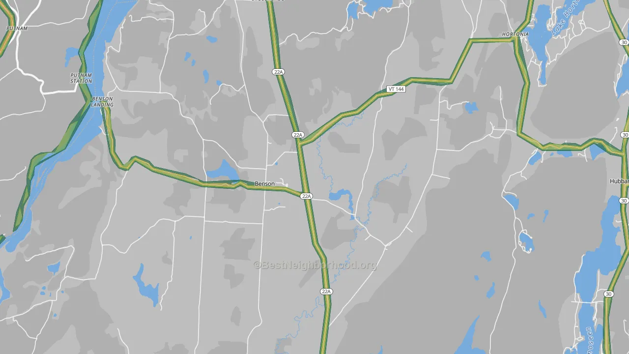 Benson, VT Map of Noise Levels in Benson