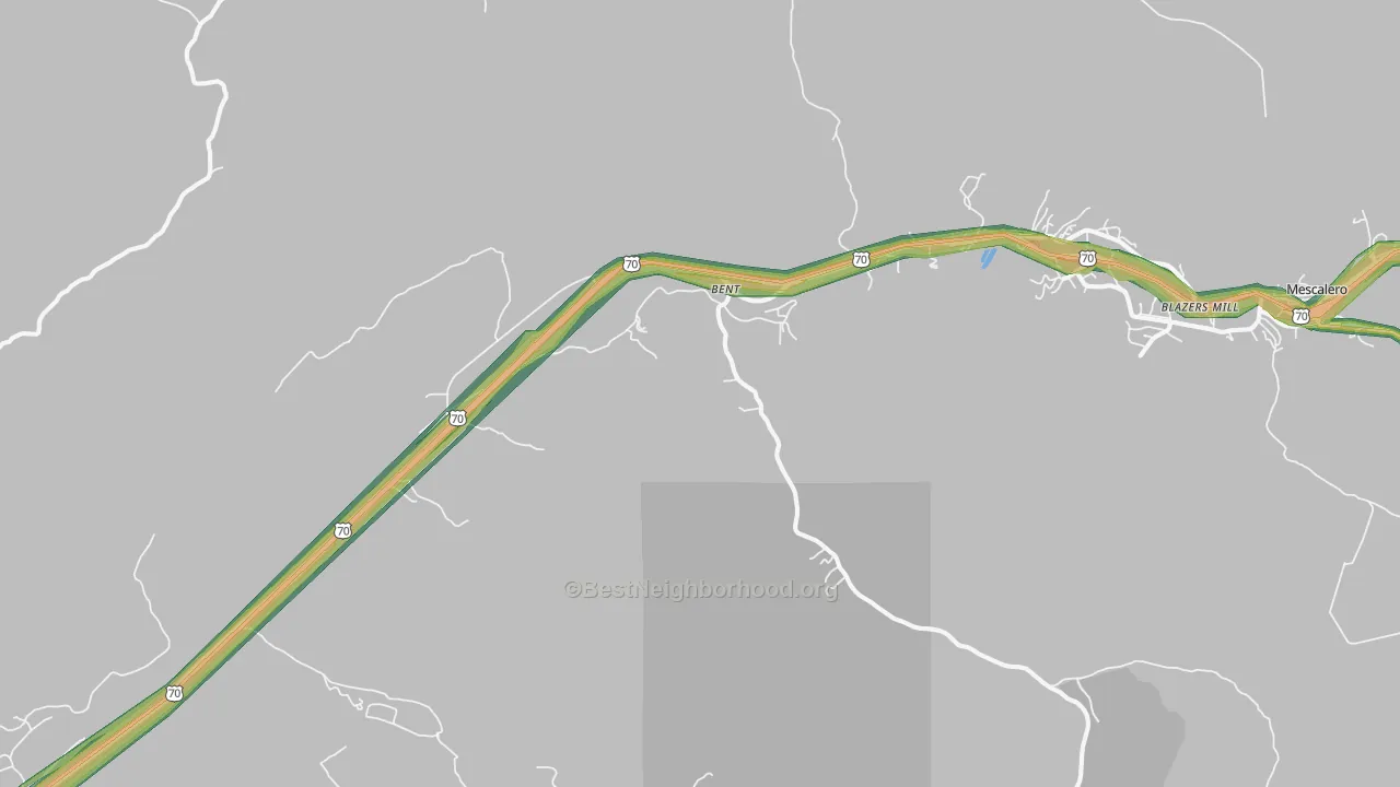 Bent, NM Map of Noise Levels in Bent