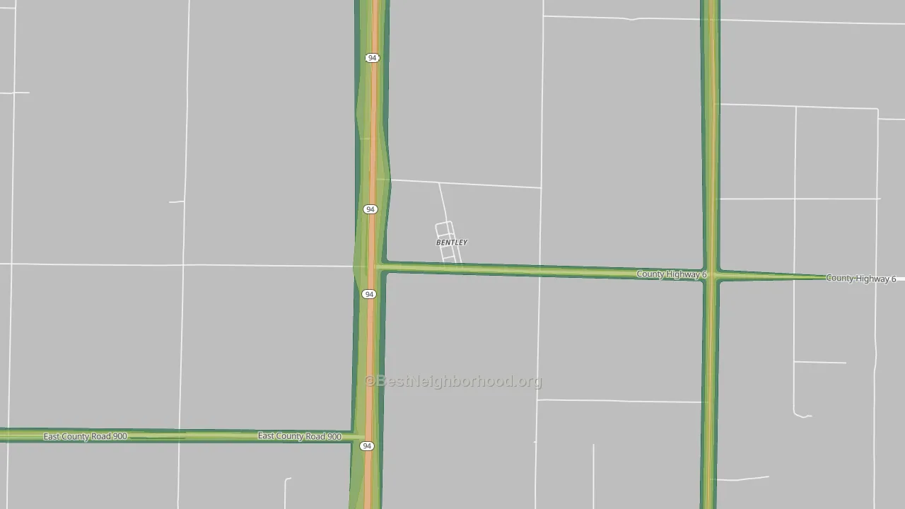 Bentley, IL Map of Noise Levels in Bentley