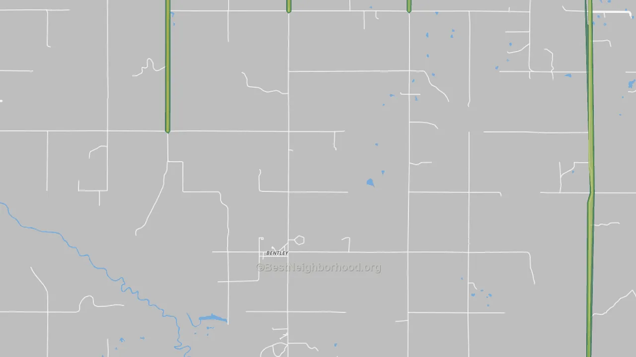 Bentley, OK Map of Noise Levels in Bentley
